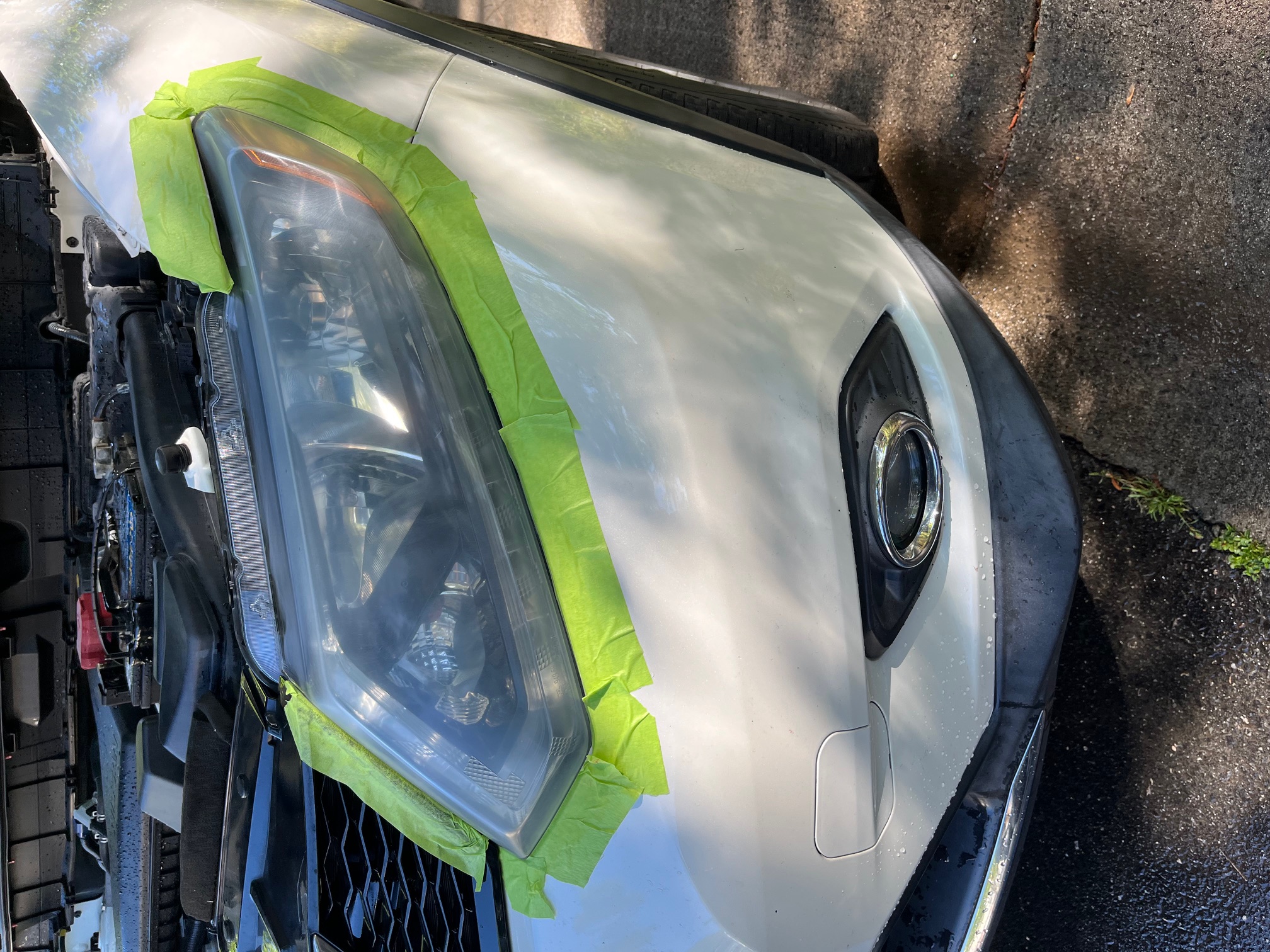 Headlight before restoration